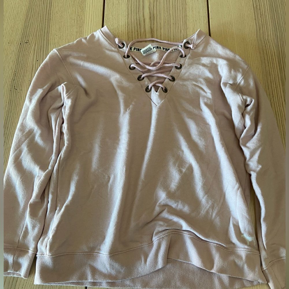 PINK Victoria Secret Lace Up Pullover Sweater Size M